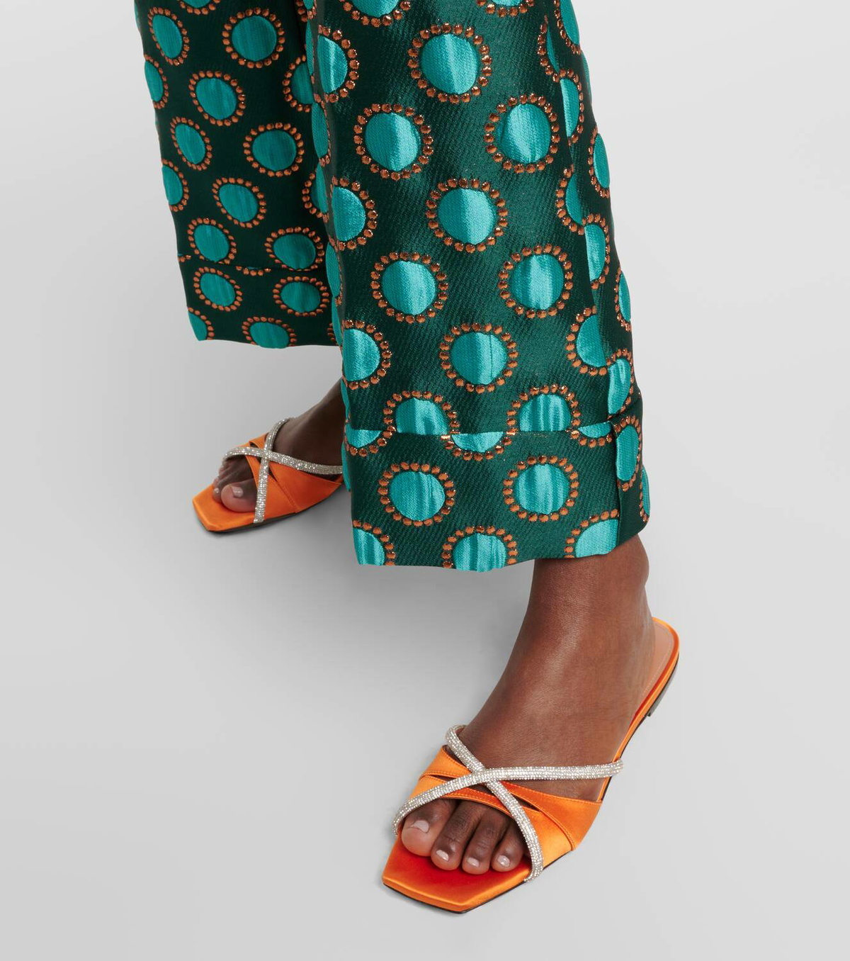 D'Accori Lust crystal-embellished satin slides