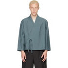 Kenzo Navy Kenzo Paris Viscose & Wool Kimono Jacket