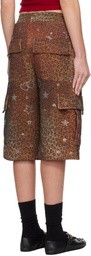 Praying SSENSE Exclusive Brown Leopard Rhinestone Cargo Shorts