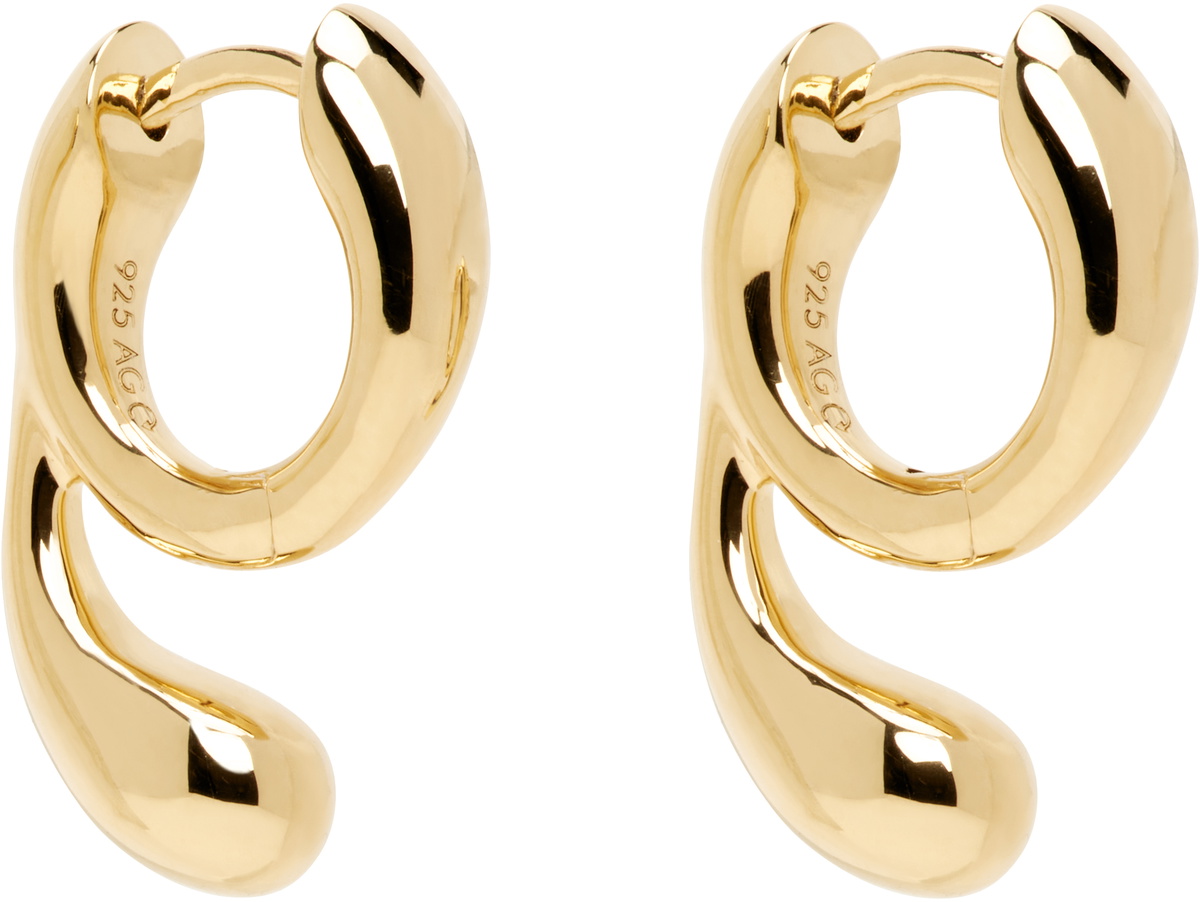 Maria Black Gold Mermaid Splash Huggie Earrings