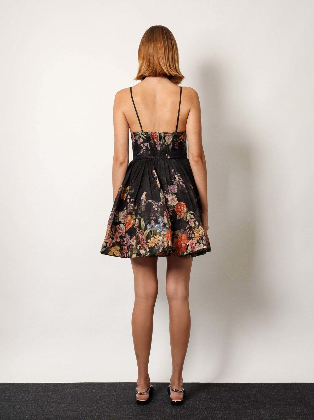 zimmermann black floral dress $895 Tallow Halter Midi in Multi - Size 3 (US 10) Silk linen organza ZIMMERMANN Hypnotic Twist floral-print Midi