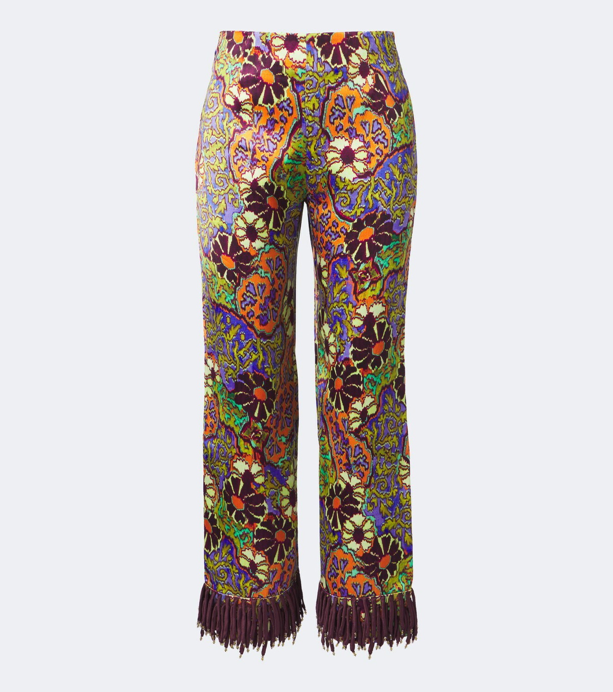 Alémais Joanna fringed printed wide-leg pants