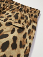 Dolce & Gabbana - Slim-Fit Short-Length Leopard-Print Swim Shorts - Animal print