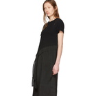 Loewe Black Satin and Jersey T-Shirt Dress