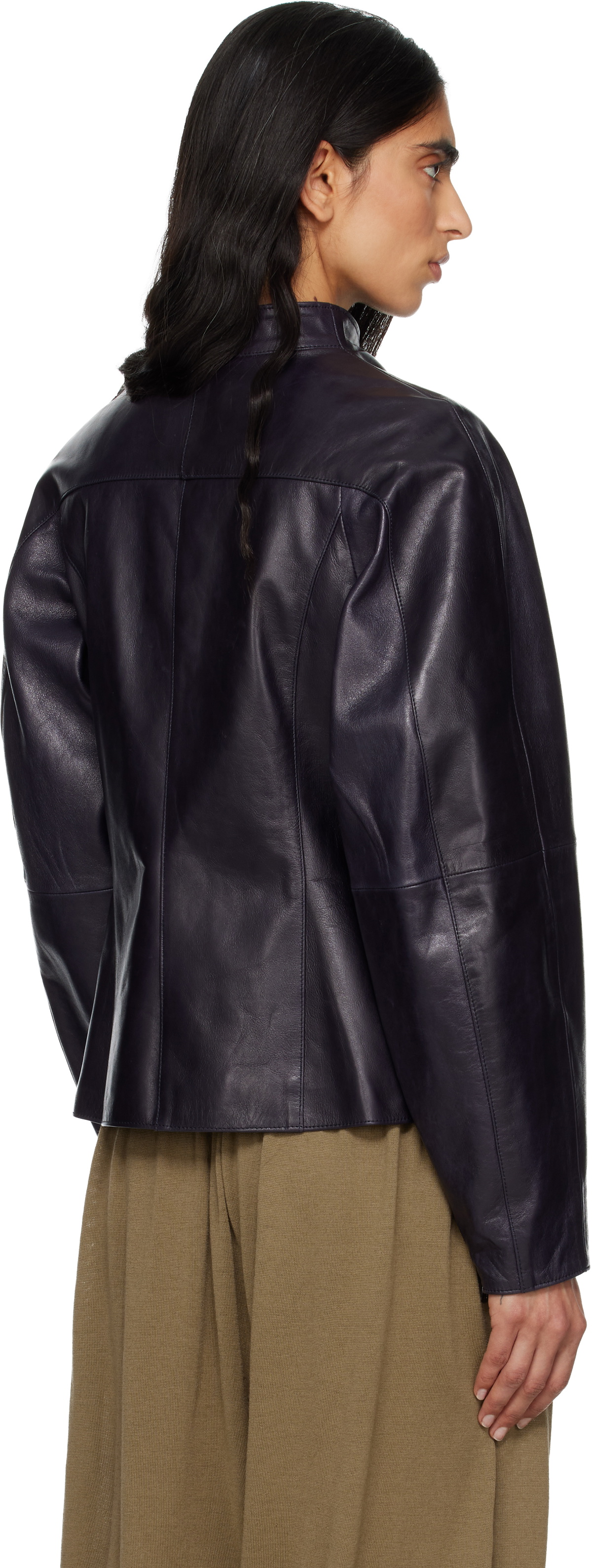 Paloma Wool Purple Plomy Leather Jacket