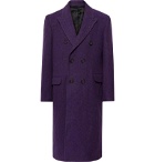 Acne Studios - Onslow Double-Breasted Herringbone Wool-Blend Overcoat - Purple