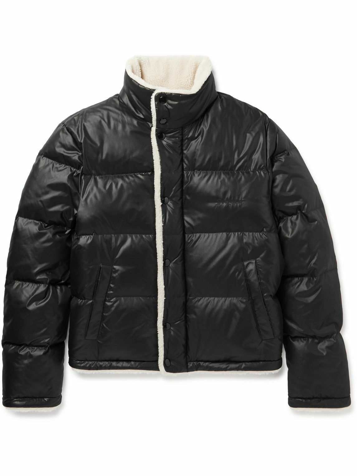 Photo: SAINT LAURENT - Faux Shearling-Lined Quilted Shell Down Jacket - Unknown
