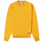 Gucci Men's Fine Cashmere Crew Knit in Zest