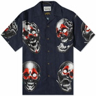 Wacko Maria Men's 56 Tattoo Studio Vaction Shirt in Navy