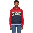 Levis Red Colorblock Logo Hoodie