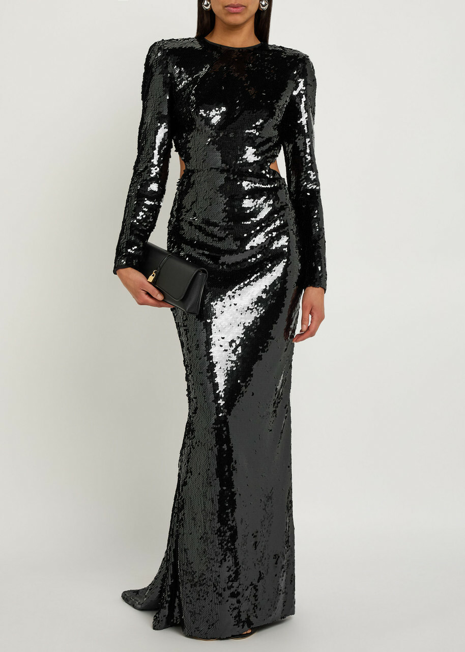 Stella Mccartney Sequin-embellished Tulle Gown Black