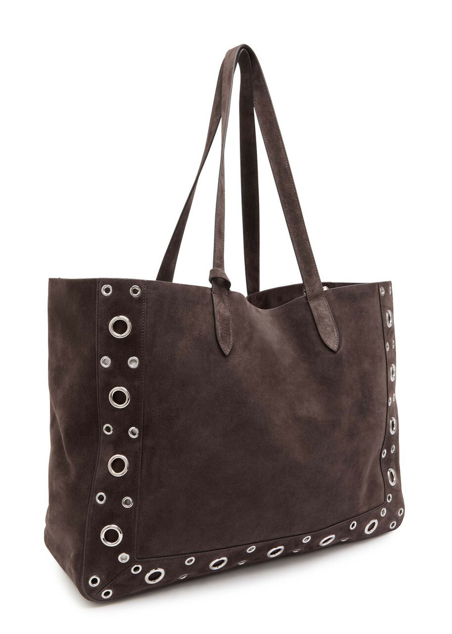 Valentino Nellcôte Large Studded Suede Tote - Brown - One Size