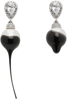 Ottolinger Silver & Black Pearl Drop Earrings