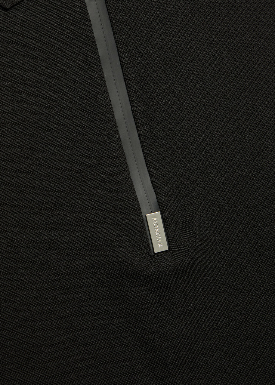 Moncler Half-zip Piqué Cotton Shirt Black