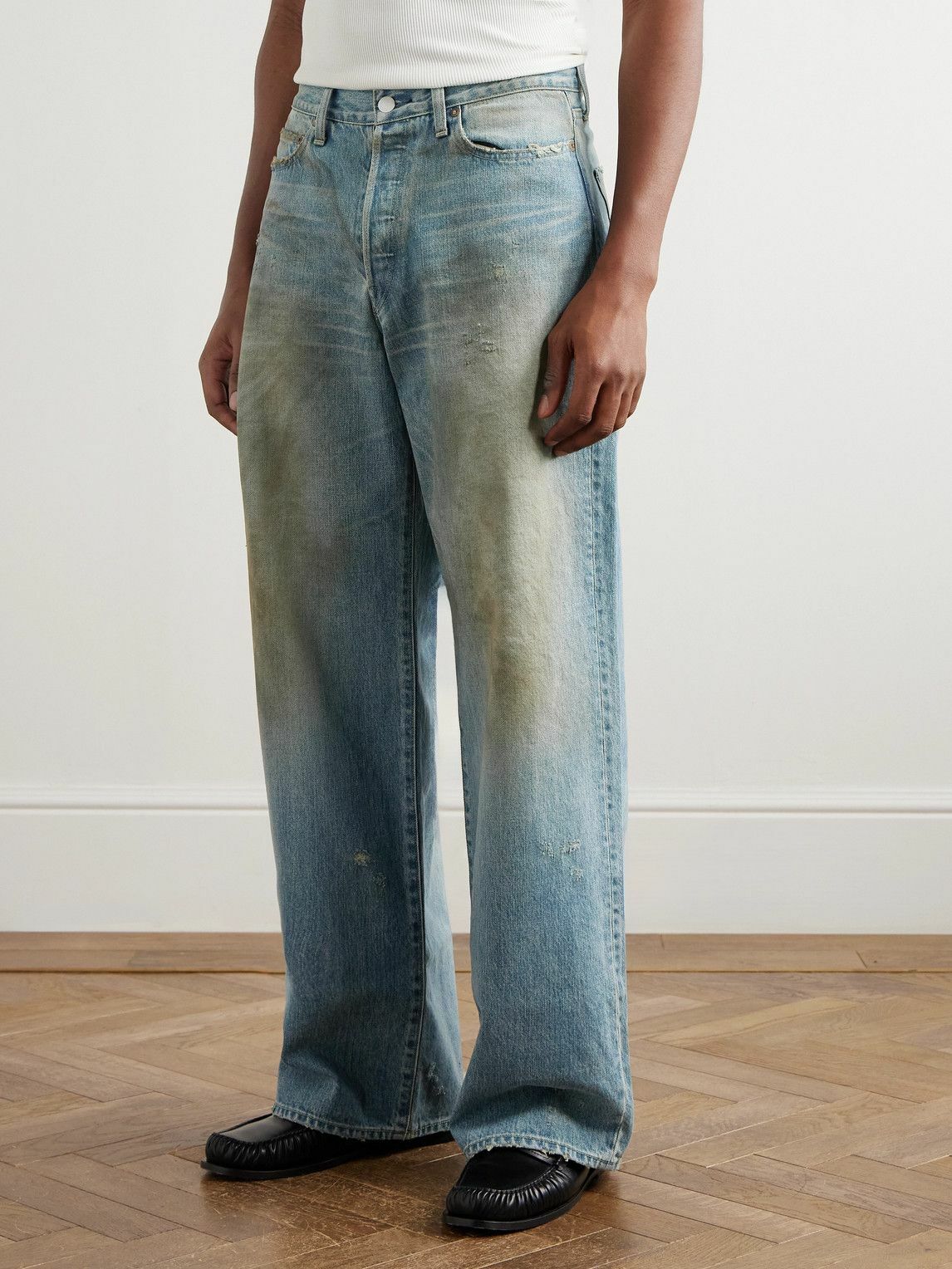 ssstein - Wide-Leg Distressed Jeans - Blue
