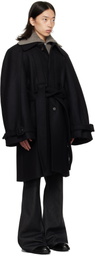 EGONlab Black Long Raglan Coat