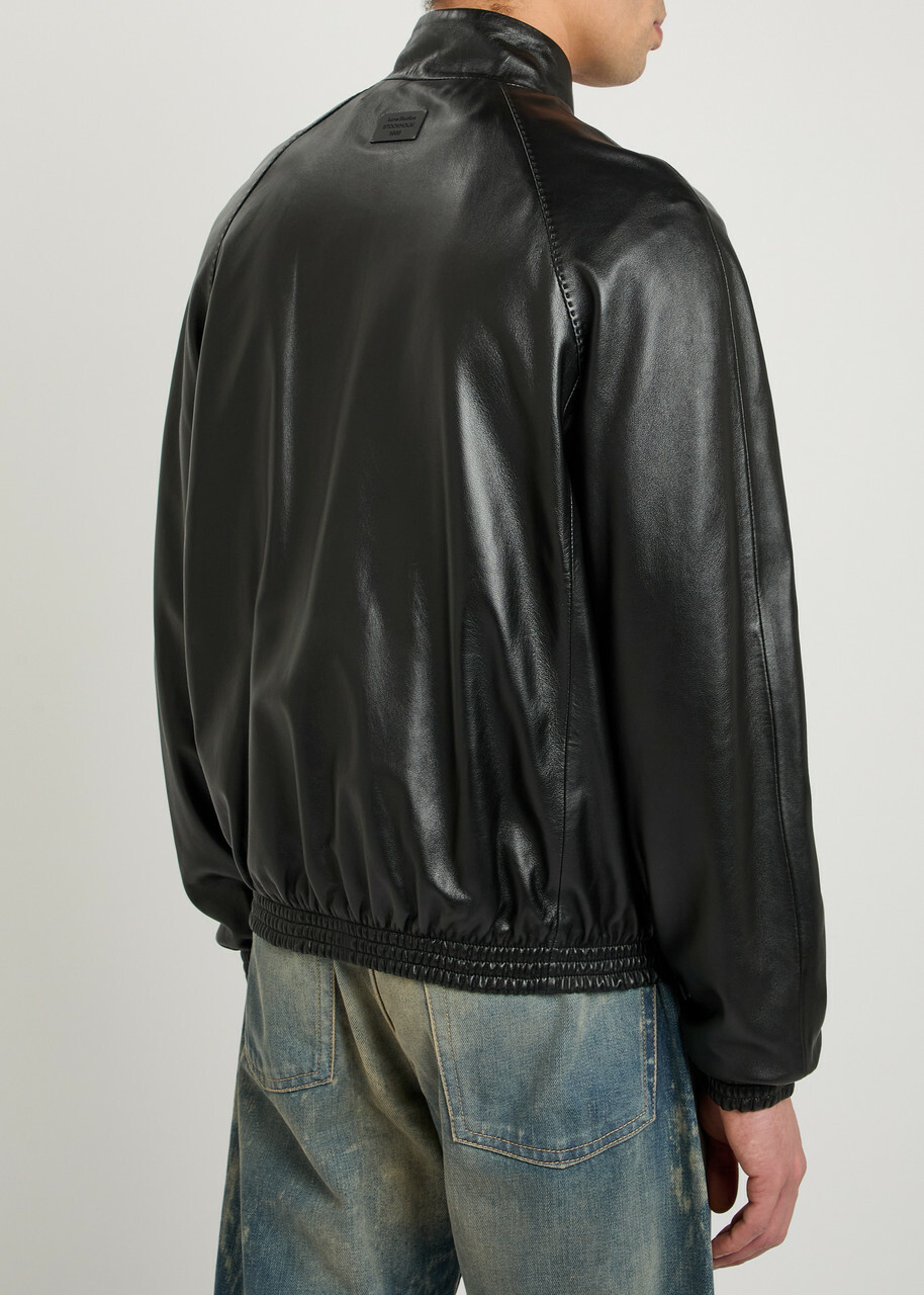 Acne Studios Leather Bomber Jacket Black