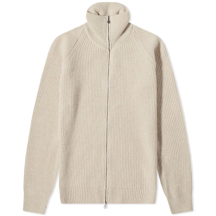 Photo: John Smedley Men's Ribbed Zip Knit in Pampas