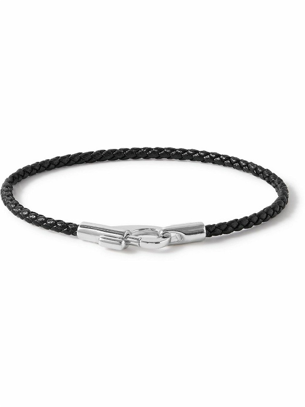 Photo: Miansai - Rhodium-Plated Sterling Silver and Braided Leather Bracelet - Black