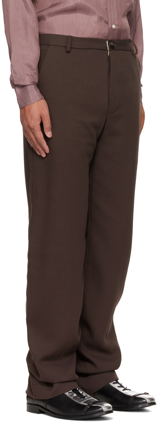 Edward Cuming Brown Draped Trousers