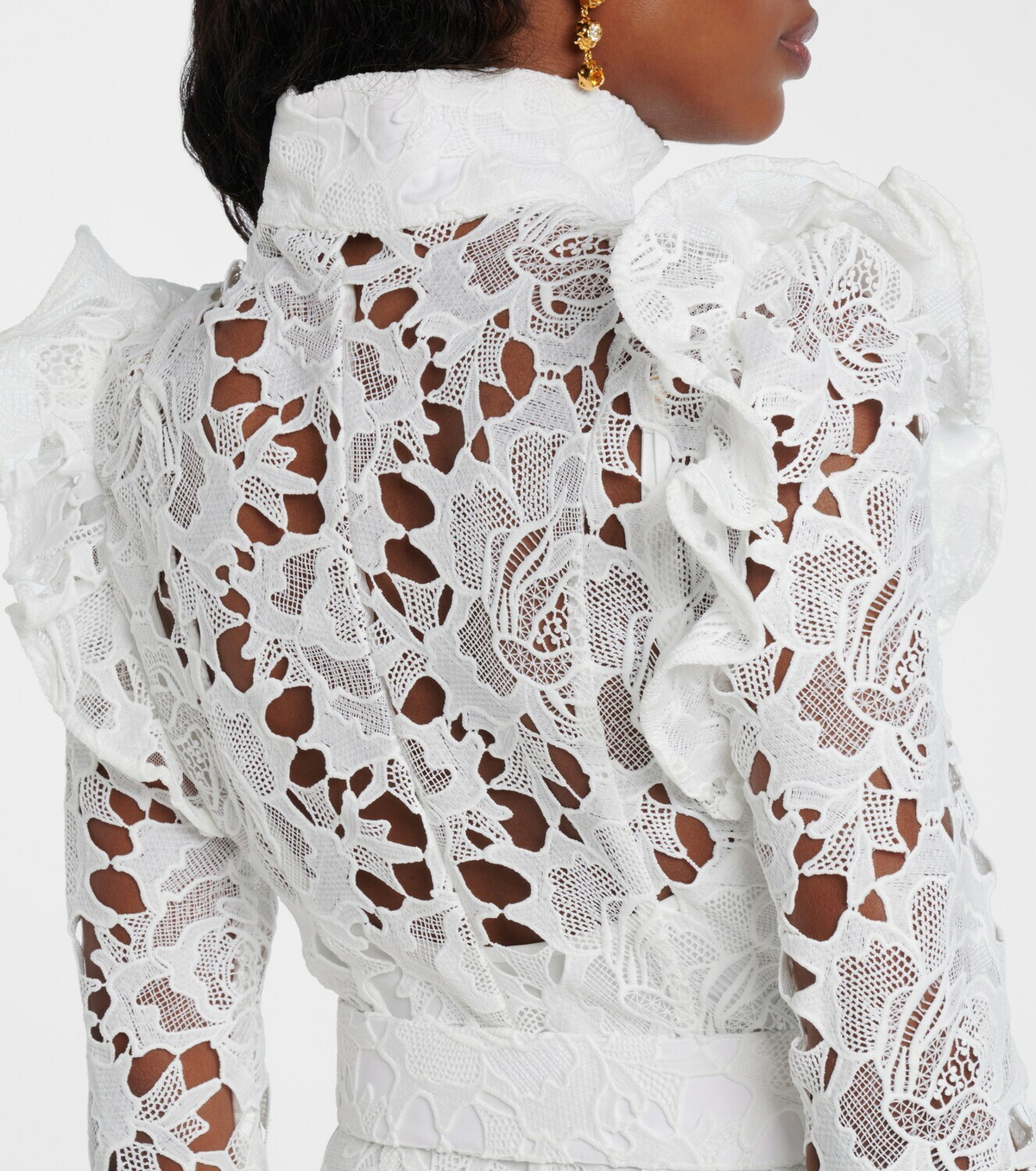 Leo Lin Aliyah belted lace midi dress