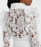 Leo Lin Aliyah belted lace midi dress