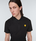 Versace - Medusa embroidered cotton polo shirt