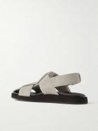 John Lobb - Milford Leather-Trimmed Suede Sandals - Gray