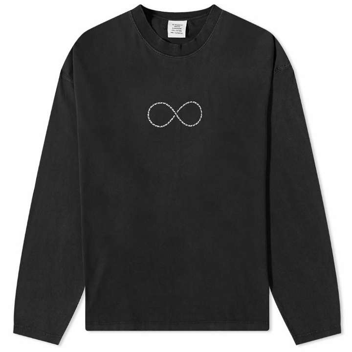 Photo: Vetements Men's Long Sleeve Life After Life Infinity T-Shirt in Faded Black