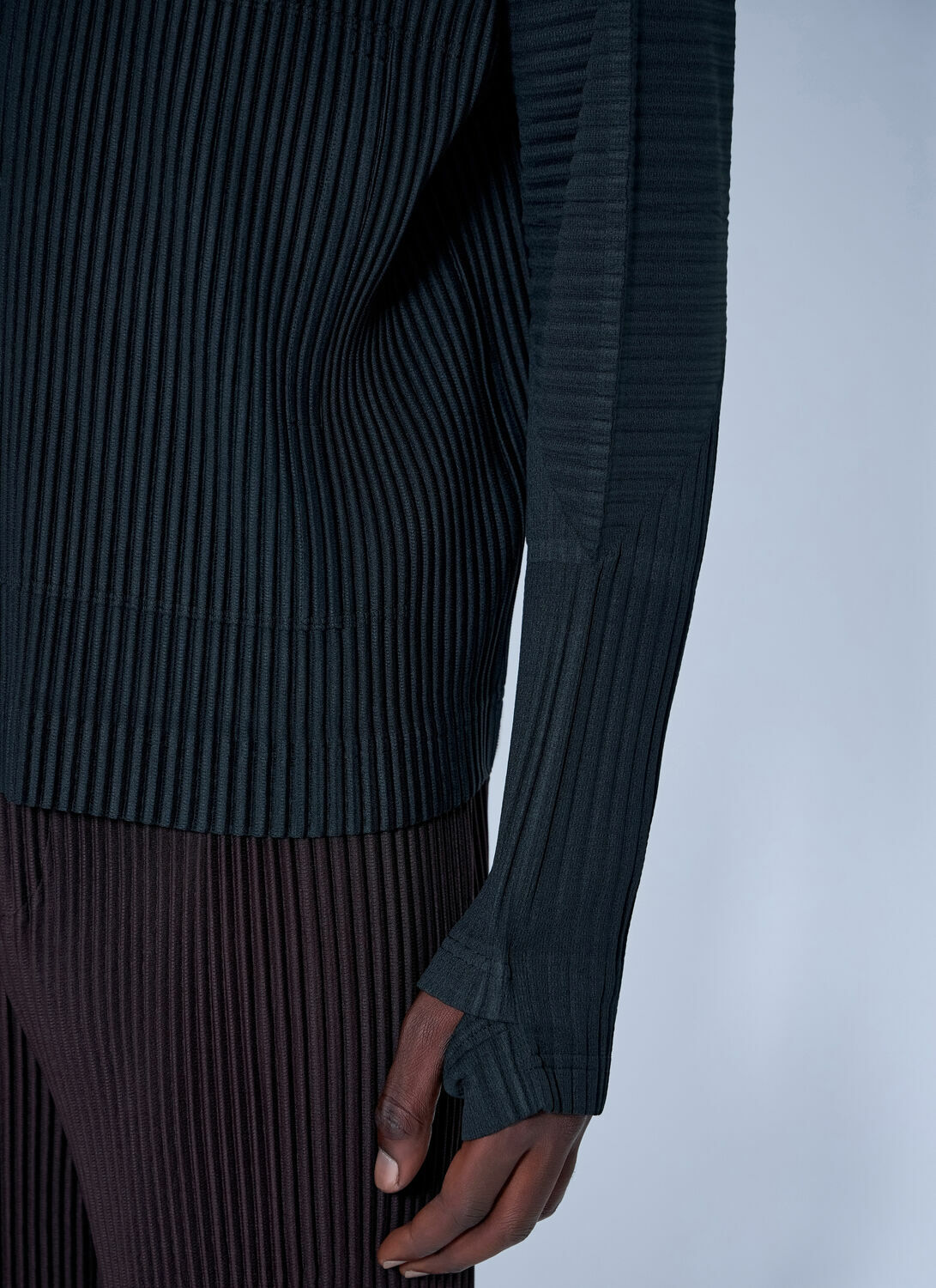 Homme Plissé Issey Miyake Pleated Half Zip Through Top