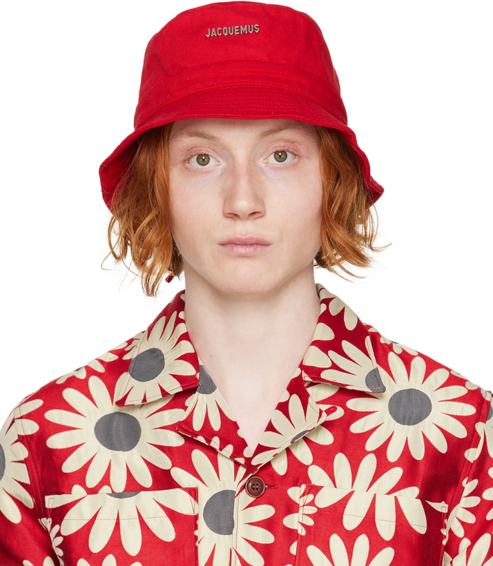 Photo: Jacquemus Red 'Le Bob Gadjo' Bucket Hat