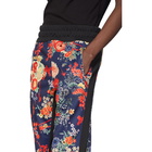 Palm Angels Blue and Black Blooming Lounge Pants