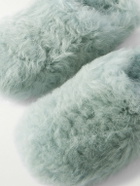 Rick Owens - Shearling Mules - Blue