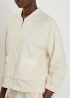Moncler Logo-appliquéd Layered Bouclé Cardigan Cream
