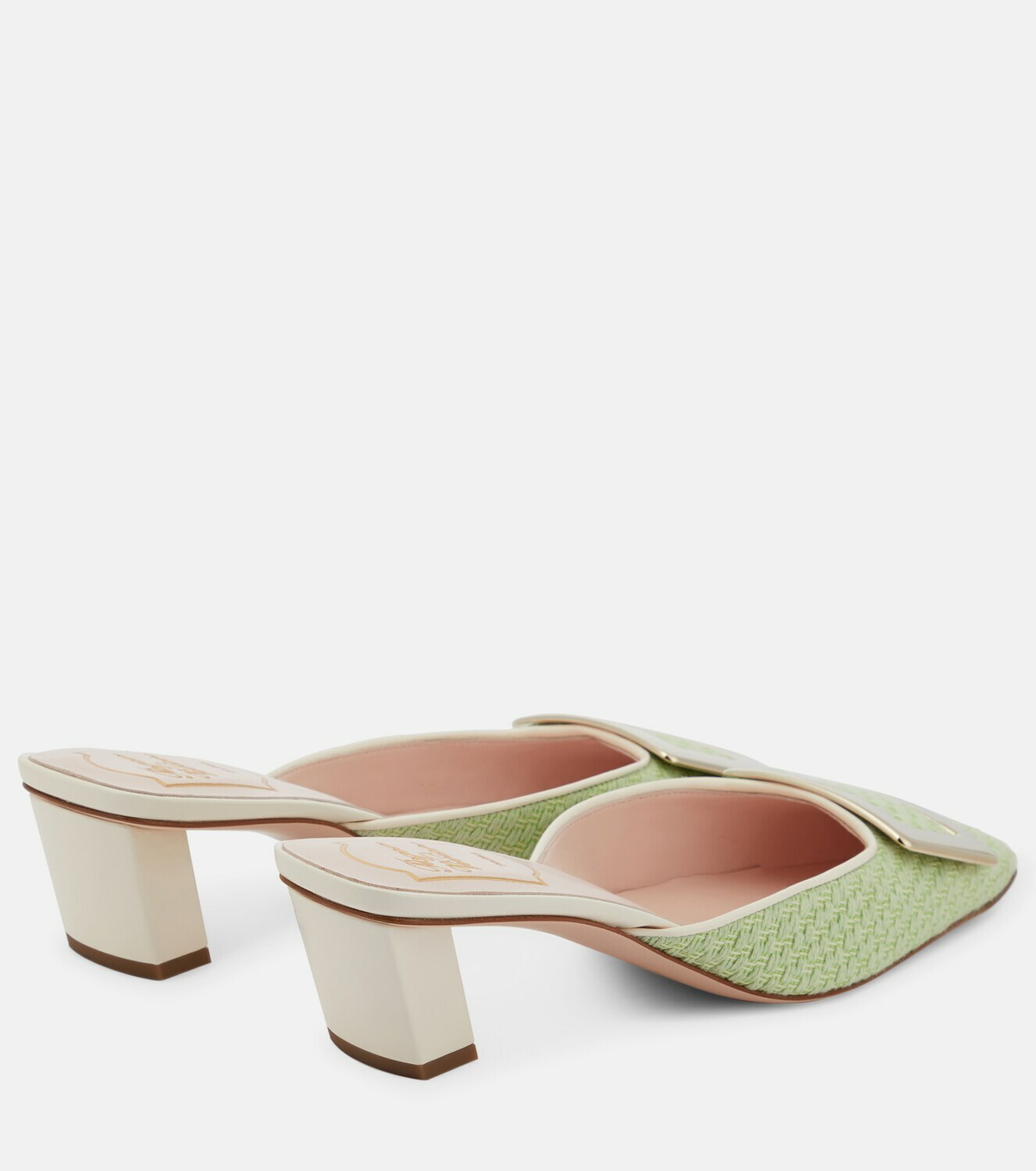 Roger Vivier ミュール EU39 1/2 ベージュ Love Vivier patent leather sandals in beige - Roger Vivier