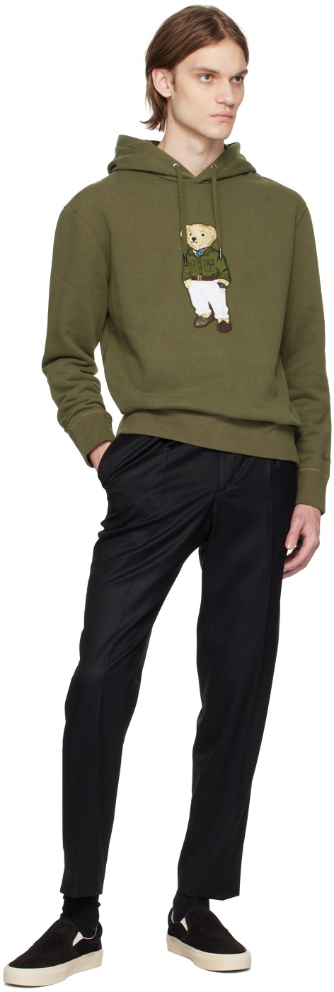 Ralph Lauren Purple Label Khaki Polo Bear Hoodie Ralph