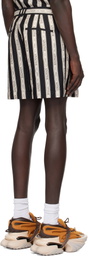 Balmain Black & Beige Ribbon Shorts
