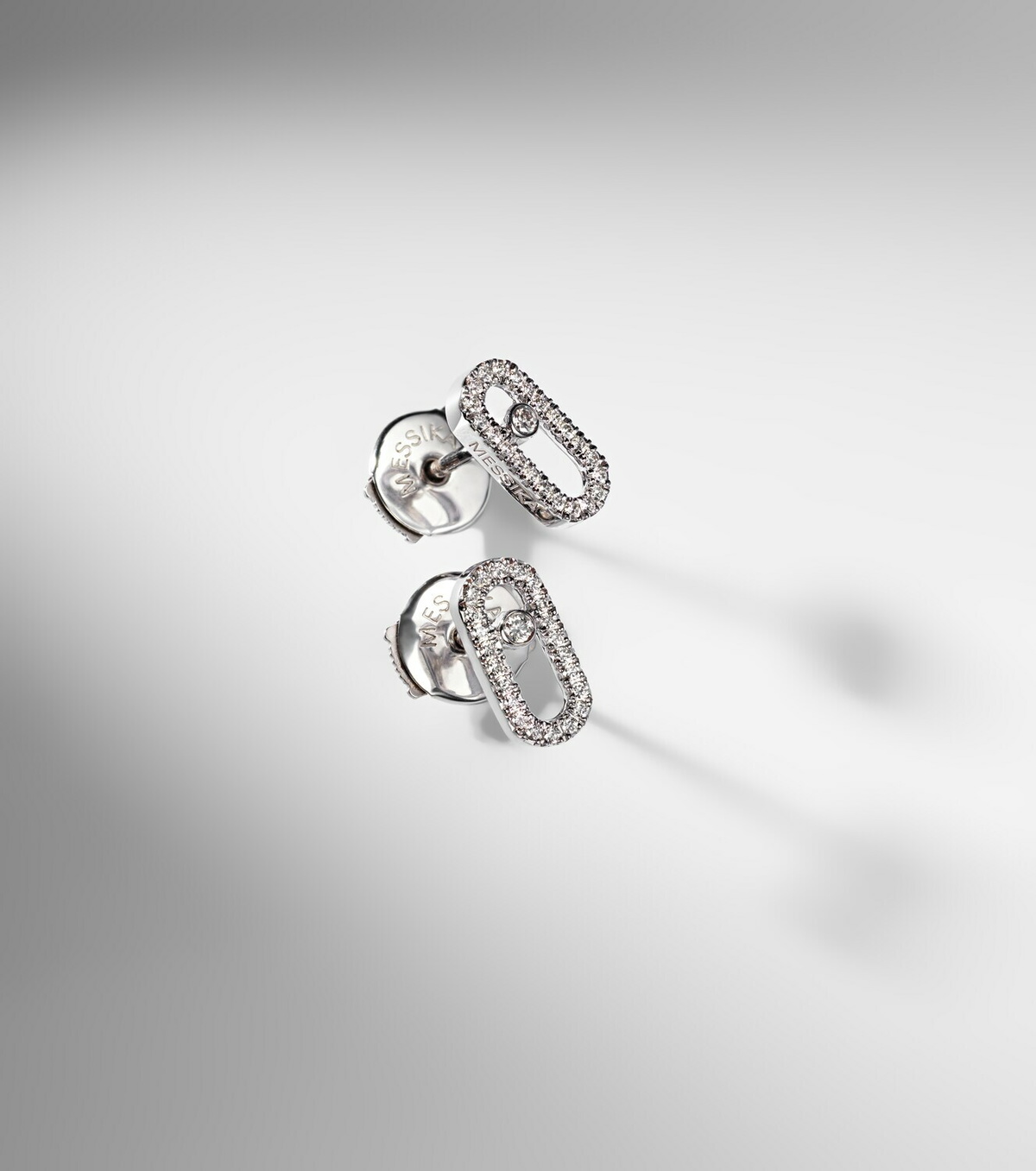 Messika Move Uno 18kt white gold earrings with diamonds