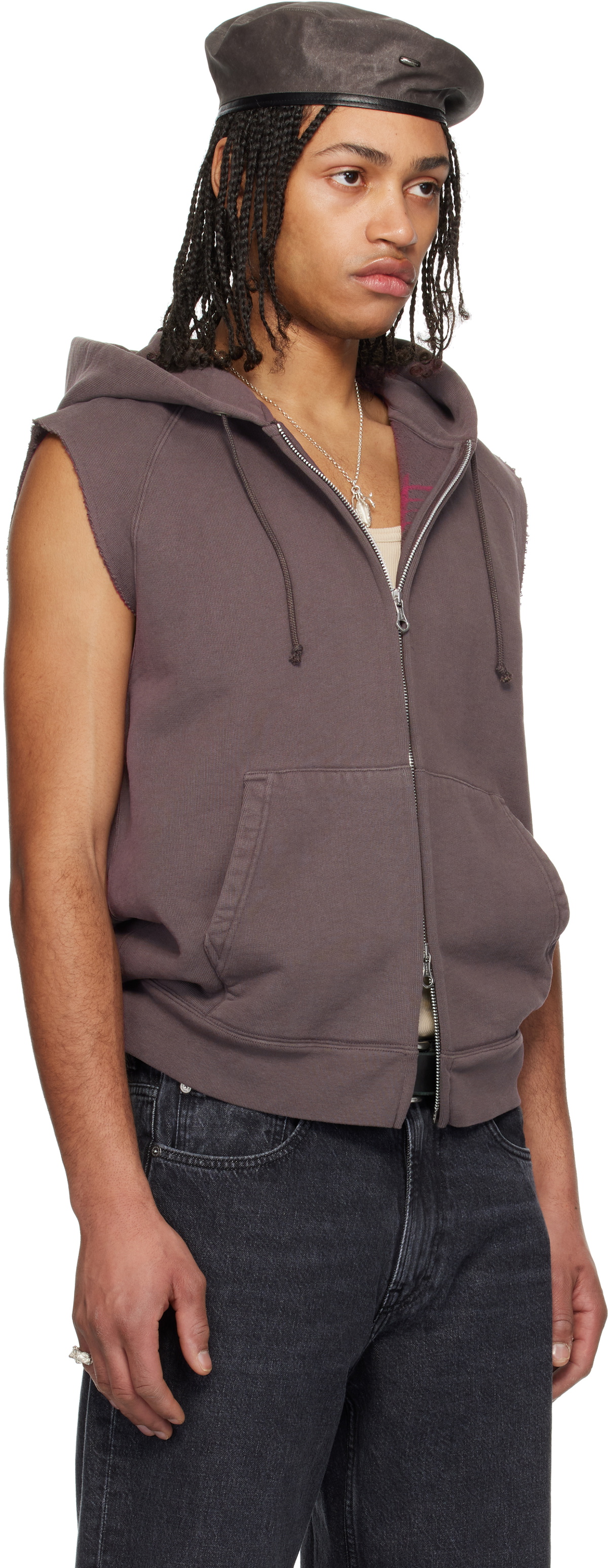 OUR LEGACY Brown Motor Vest Hoodie