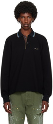 kolor Black Striped Collar Polo