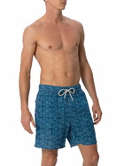 MC2 Saint Barth Man Mid-length Linen Swim-shorts Gustavia With Sashiko Print