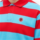 ICECREAM Men's Striped Polo Shirt in Red/Blue Stripe