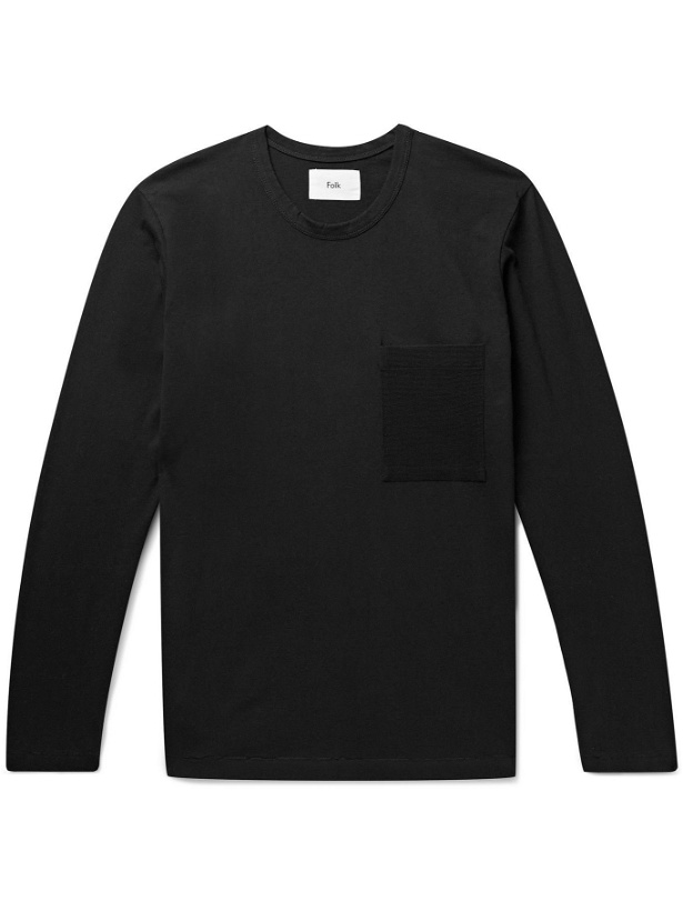 Photo: FOLK - Cotton-Jersey T-Shirt - Black