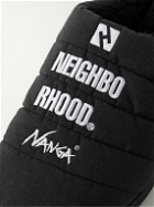 Neighborhood - NANGA SUBU Logo-Embroidered Padded Takibi Slippers - Black