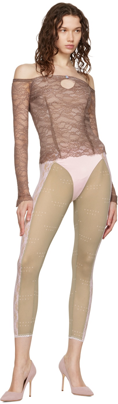 POSTER GIRL SSENSE Exclusive Pink & Taupe Piper Pedal Pushers Leggings -  ShopStyle