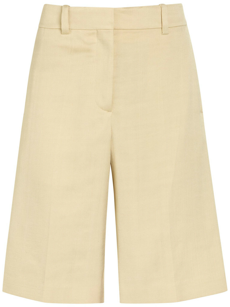 Another Tomorrow Tailored Wide-leg Bermuda Shorts Beige