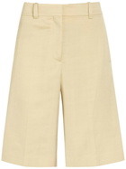 Another Tomorrow Tailored Wide-leg Bermuda Shorts Beige