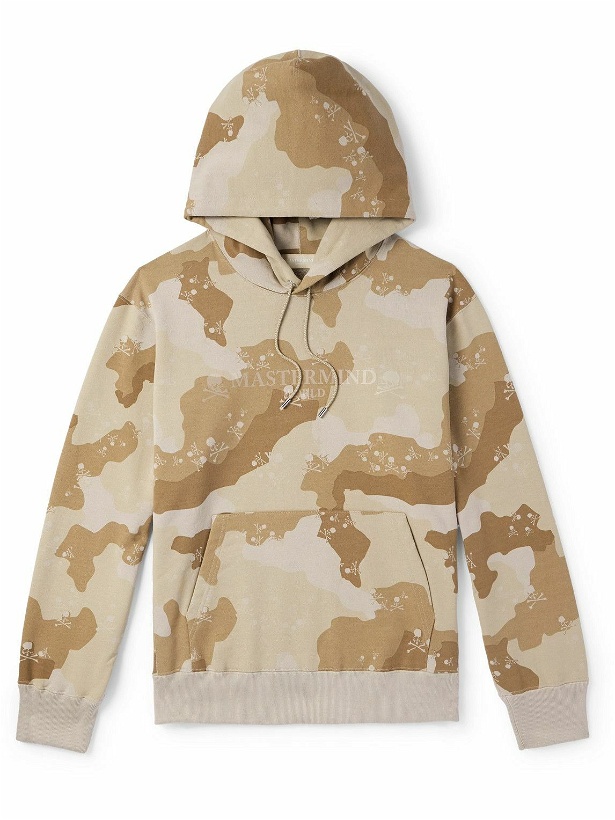 Photo: Mastermind World - Logo and Camouflage-Print Cotton-Jersey Hoodie - Brown