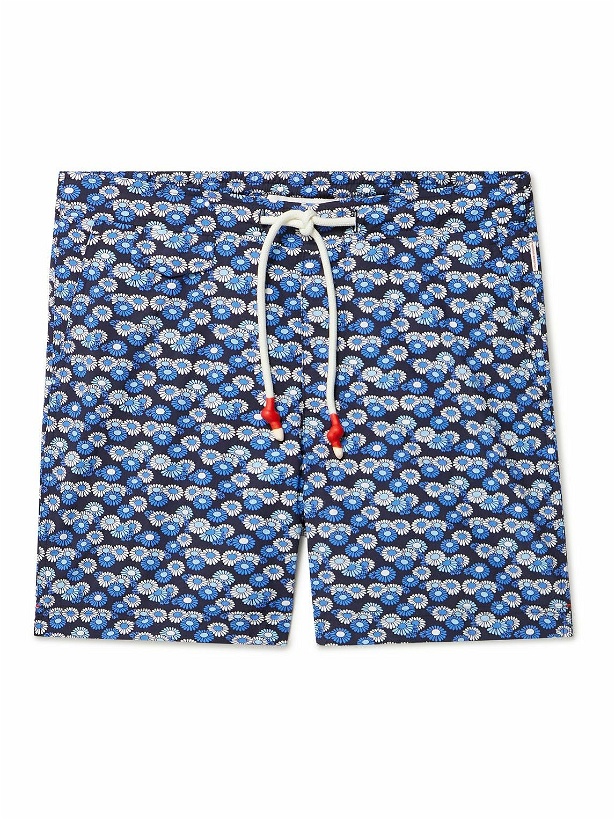 Photo: Orlebar Brown - Fantasy Floral II Slim-Fit Mid-Length Floral-Print Swim Shorts - Blue