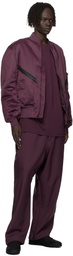 Y-3 Burgundy Insulated Bomber Jacket